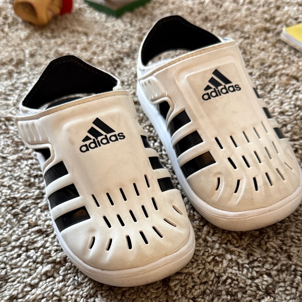 Adidas Kids White and Black Water Shoes